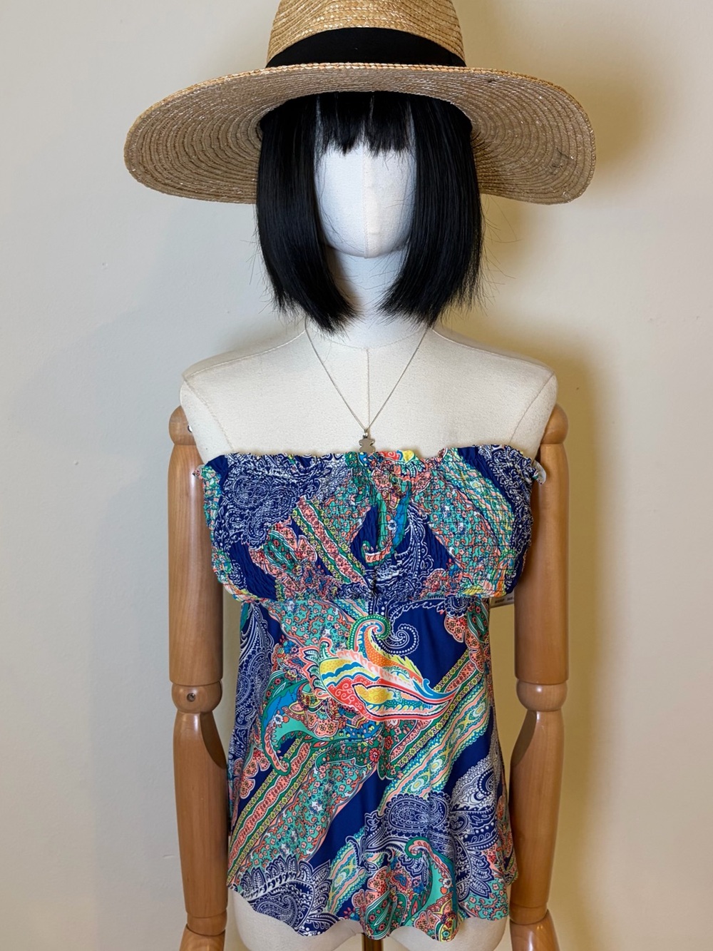 Kenneth Cole Reaction Paisley Tankini Top M NWT